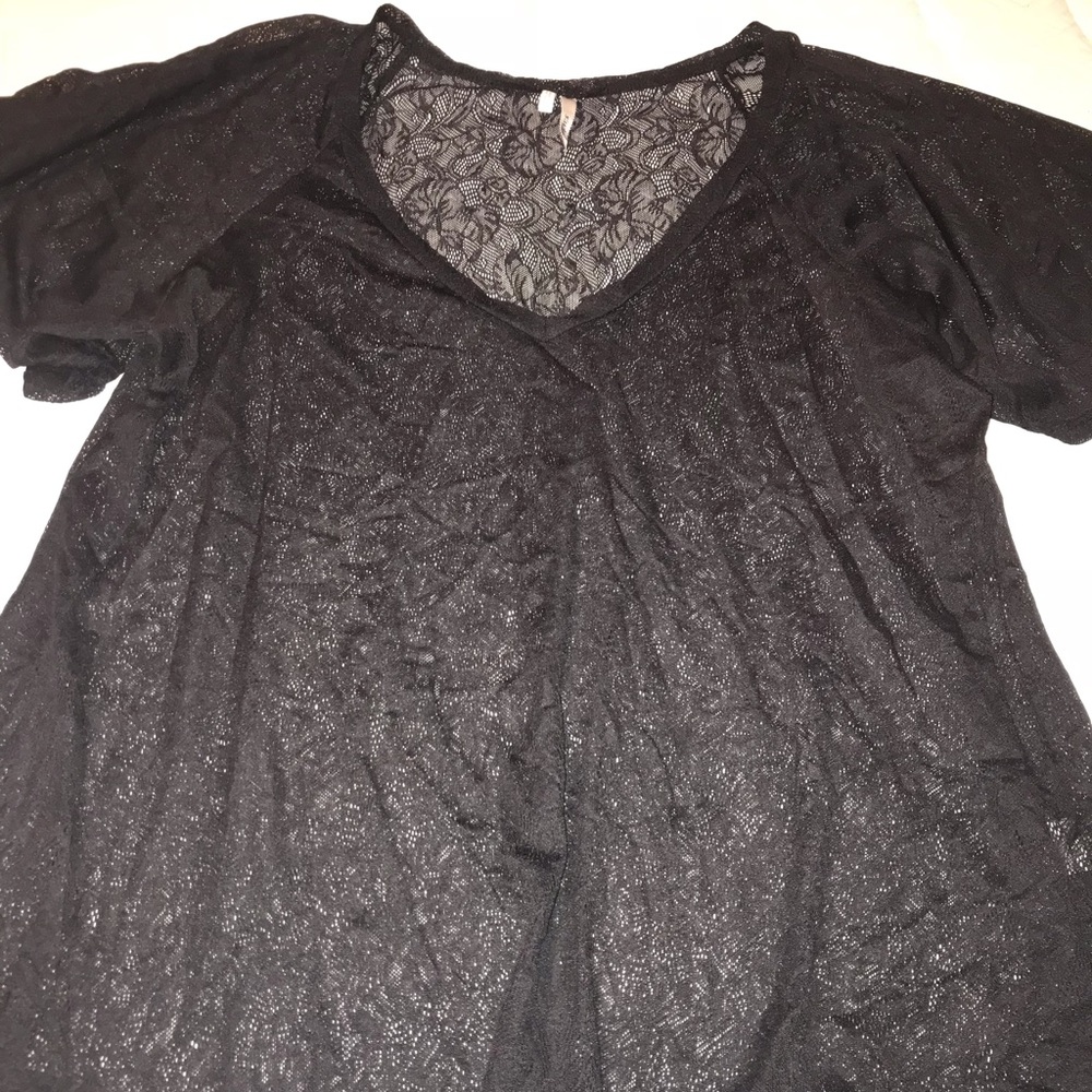 Black v neck dress shirt